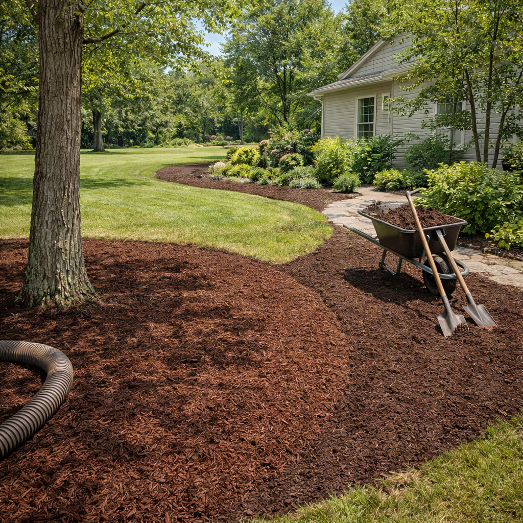 mulch delivery installation